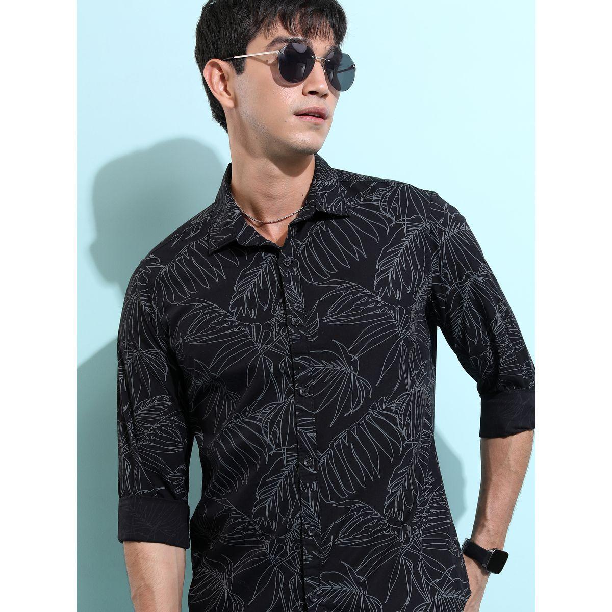 Highlander X Styli All Over Palm Print Slim Fit Casual Shirt-men-clothing-shirts-image-1