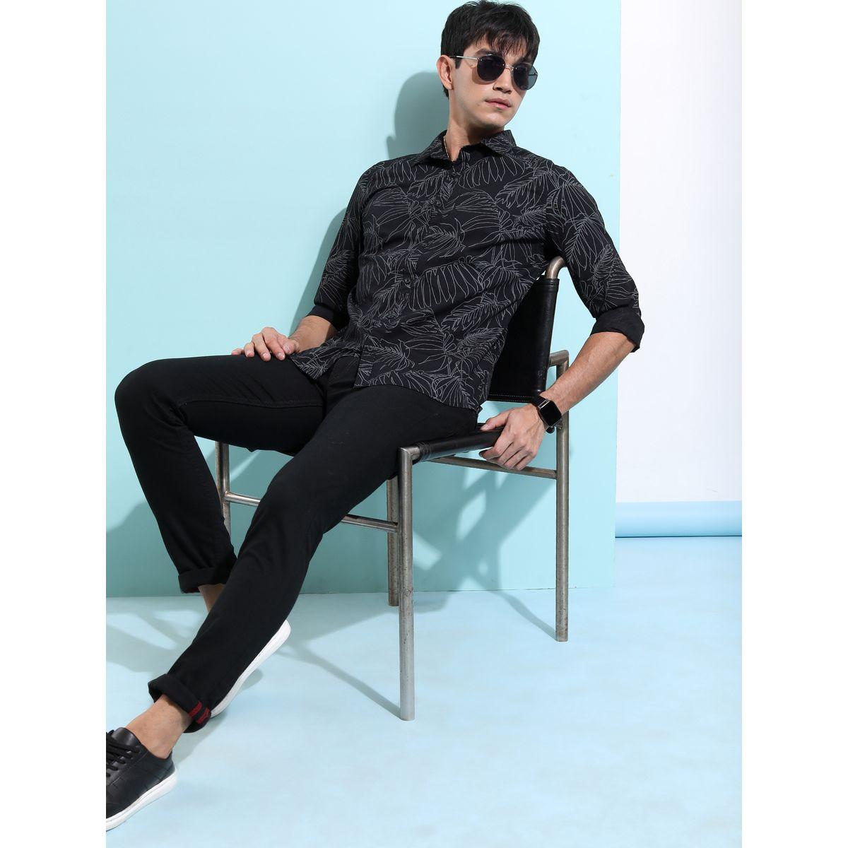 Highlander X Styli All Over Palm Print Slim Fit Casual Shirt-men-clothing-shirts-image-2