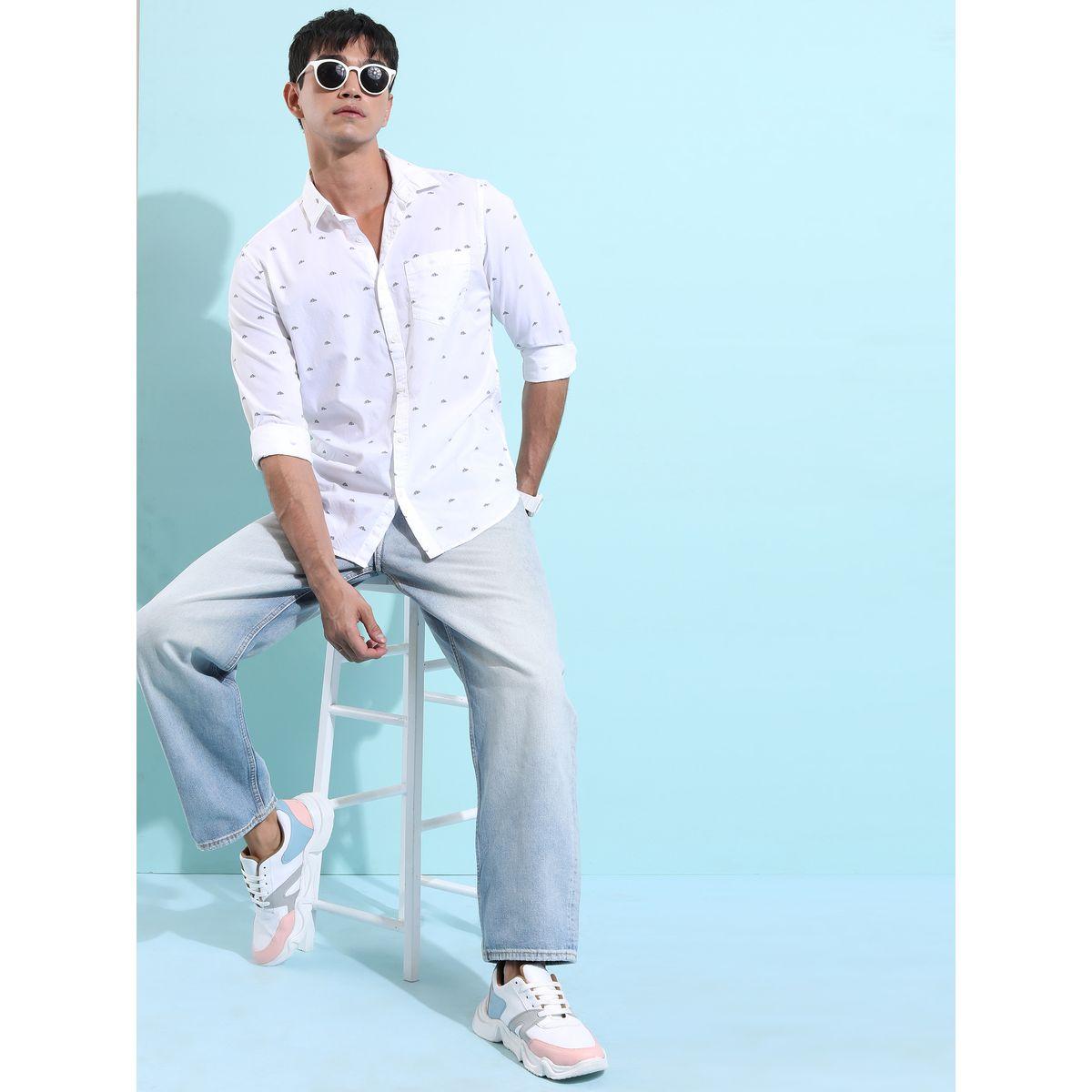 Highlander X Styli Ditsy Print Slim Fit Casual Shirt-men-clothing-shirts-image-2