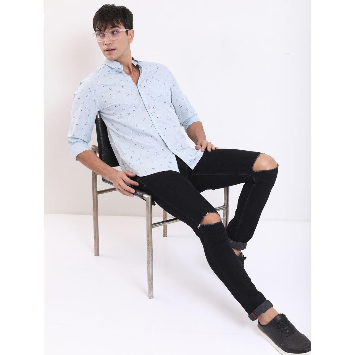 Highlander X Styli Ditsy Print Slim Fit Casual Shirt-men-clothing-shirts-image-2