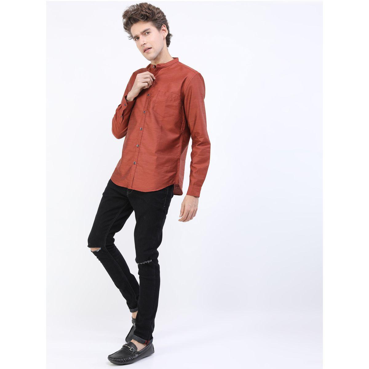 قميص بقصة سليم فت مع جيب كيتش × ستايلي-men-clothing-shirts-image-5