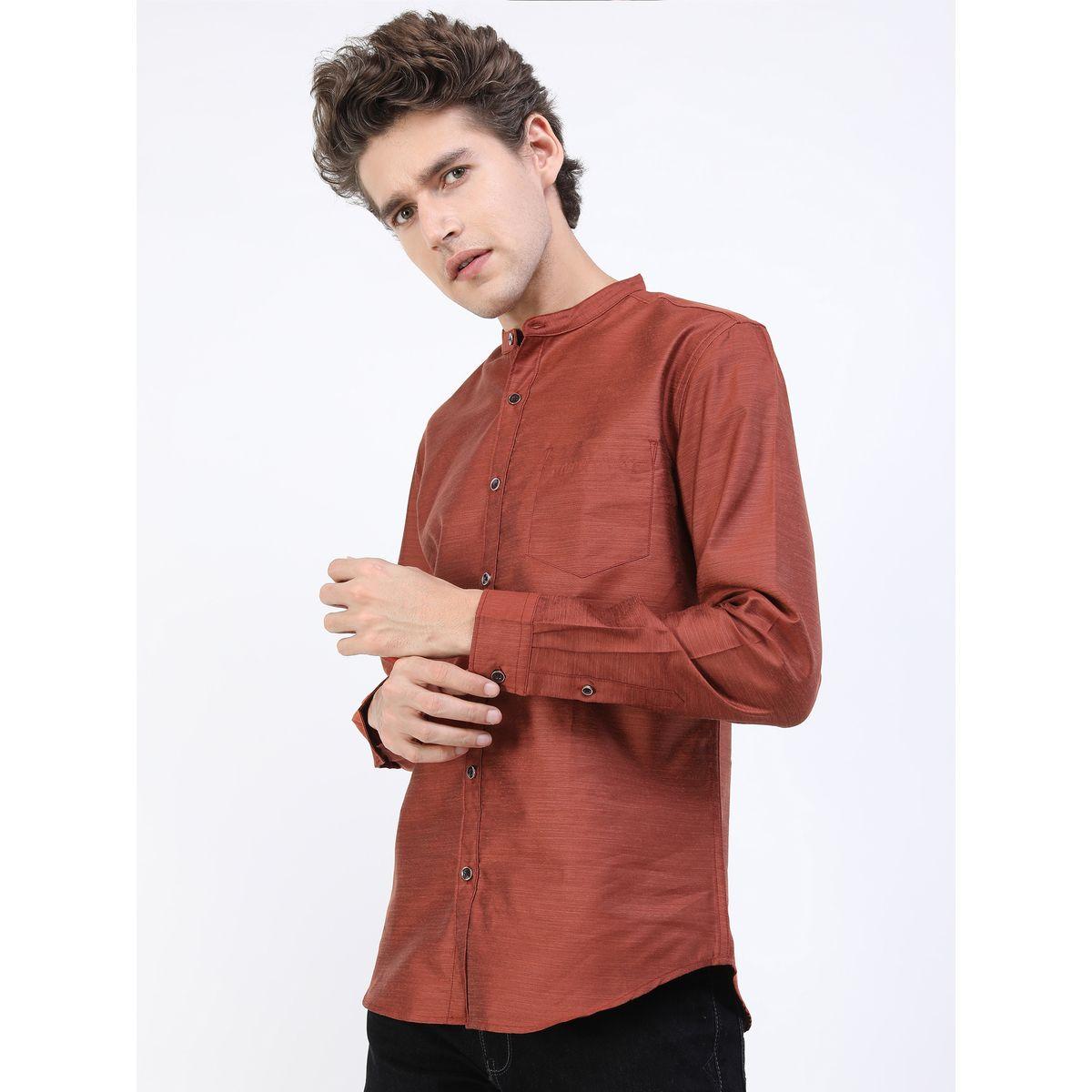 Ketch X Styli Solid Slim Fit Shirt with Patch Pocket-men-clothing-shirts-image-5