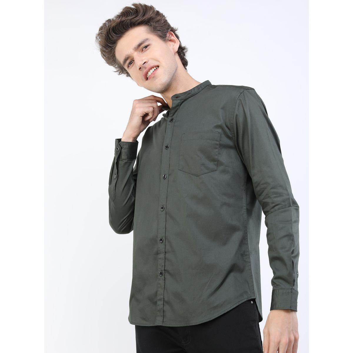 قميص بقصة سليم فت مع جيب كيتش × ستايلي-men-clothing-shirts-image-5