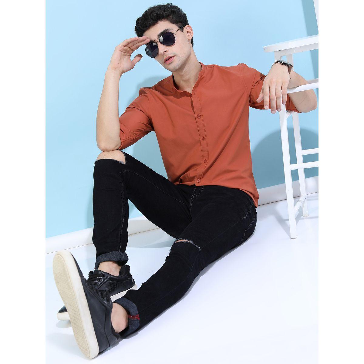 Ketch X Styli Solid Slim Fit Casual Shirt-men-clothing-shirts-image-2