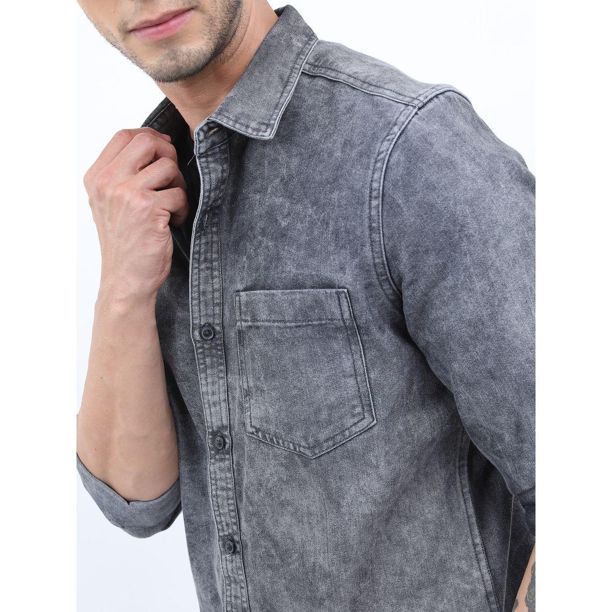 Ketch X Styli Slim Fit Denim Casual Shirt with Pocket-men-clothing-shirts-image-5