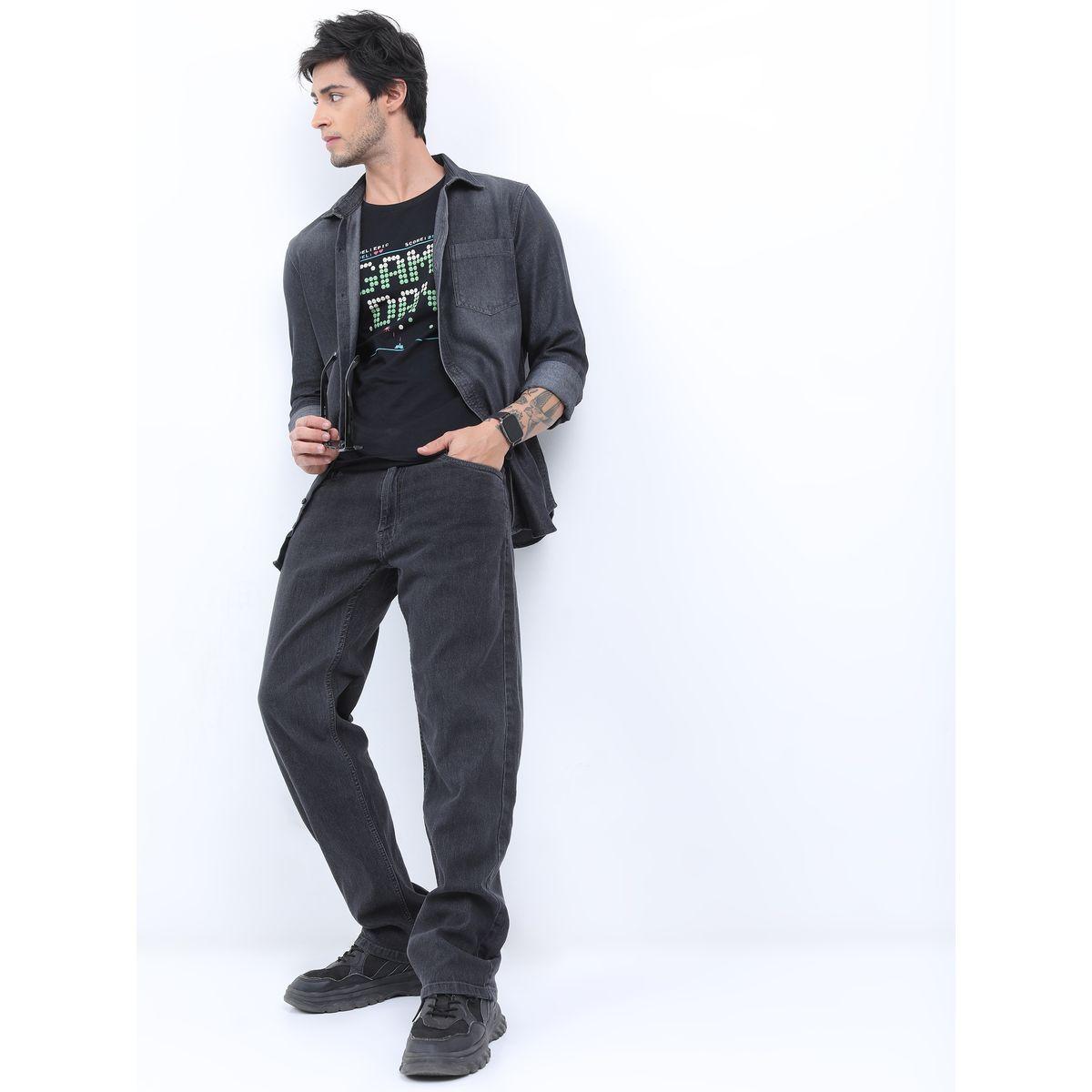 قميص دنيم بقصة سليم فت كيتش × ستايلي-men-clothing-shirts-image-2