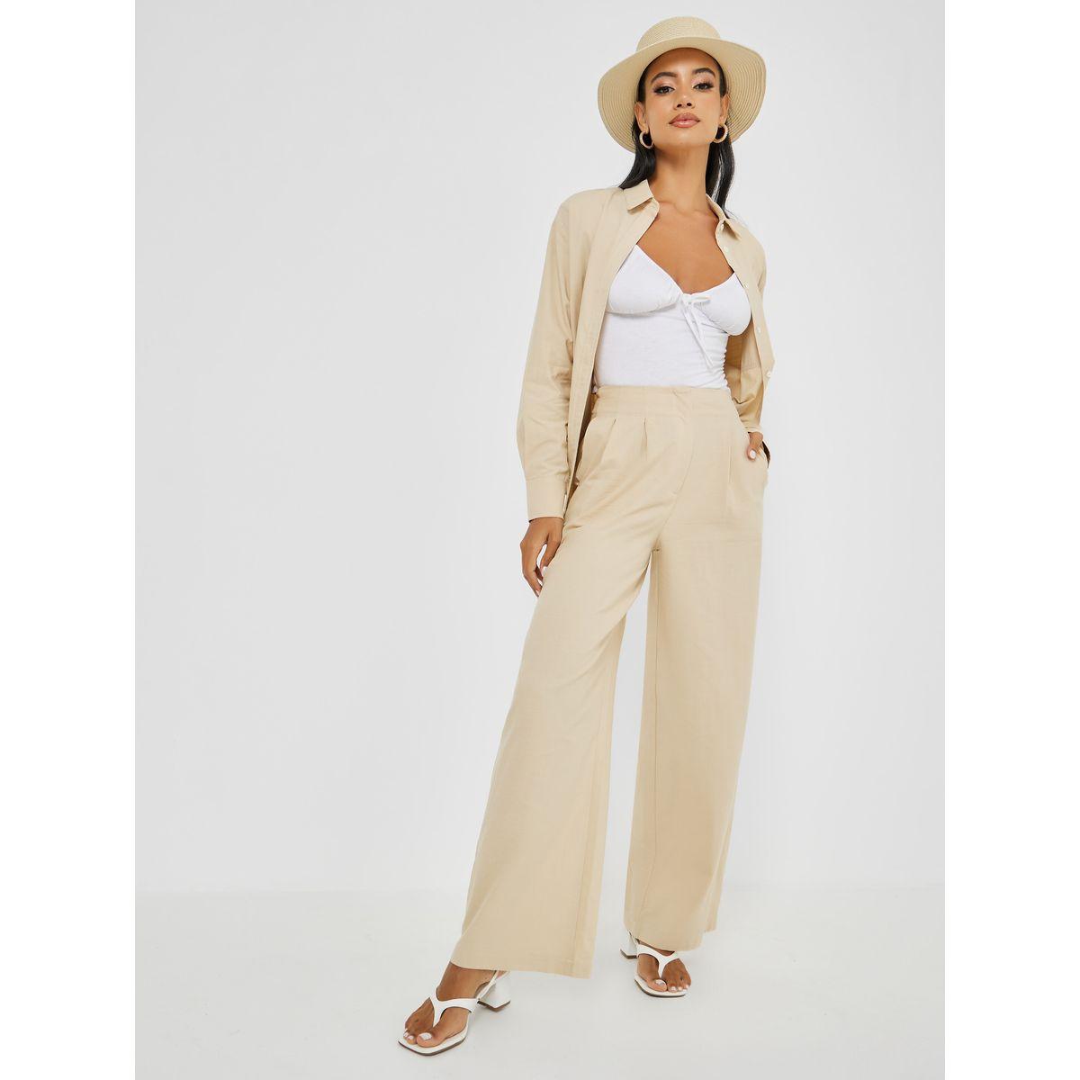 Styli Solid Cotton Blend Longline Oversized Shirt-women-clothing-shirtsandblouses-shirts-image-2