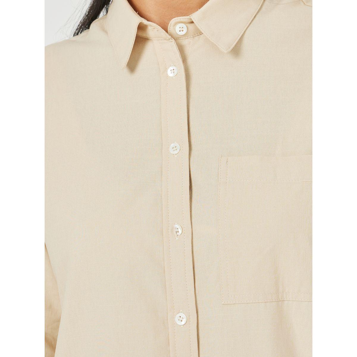 Styli Solid Cotton Blend Longline Oversized Shirt-women-clothing-shirtsandblouses-shirts-image-5