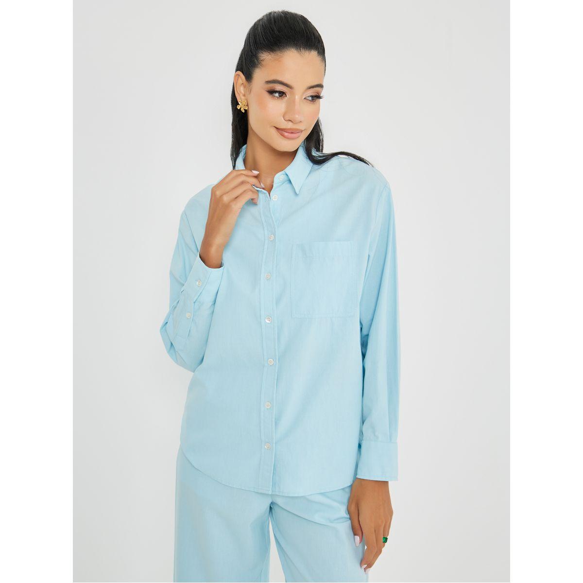 Styli Solid Cotton Blend Longline Oversized Shirt-women-clothing-shirtsandblouses-shirts-image-3