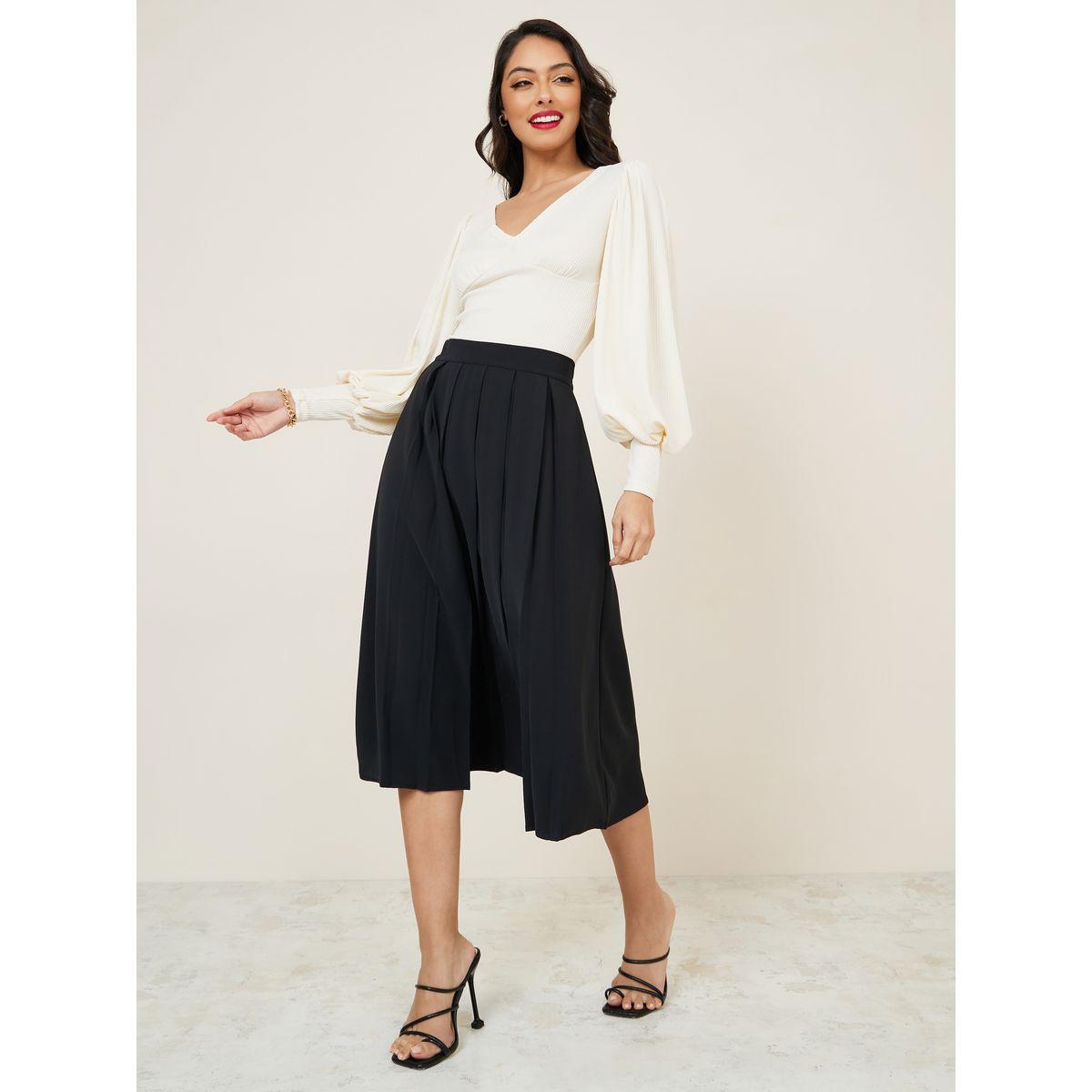 تنورة ميدي بنصف خصر مطاطي-women-clothing-bottoms-skirts-image-2