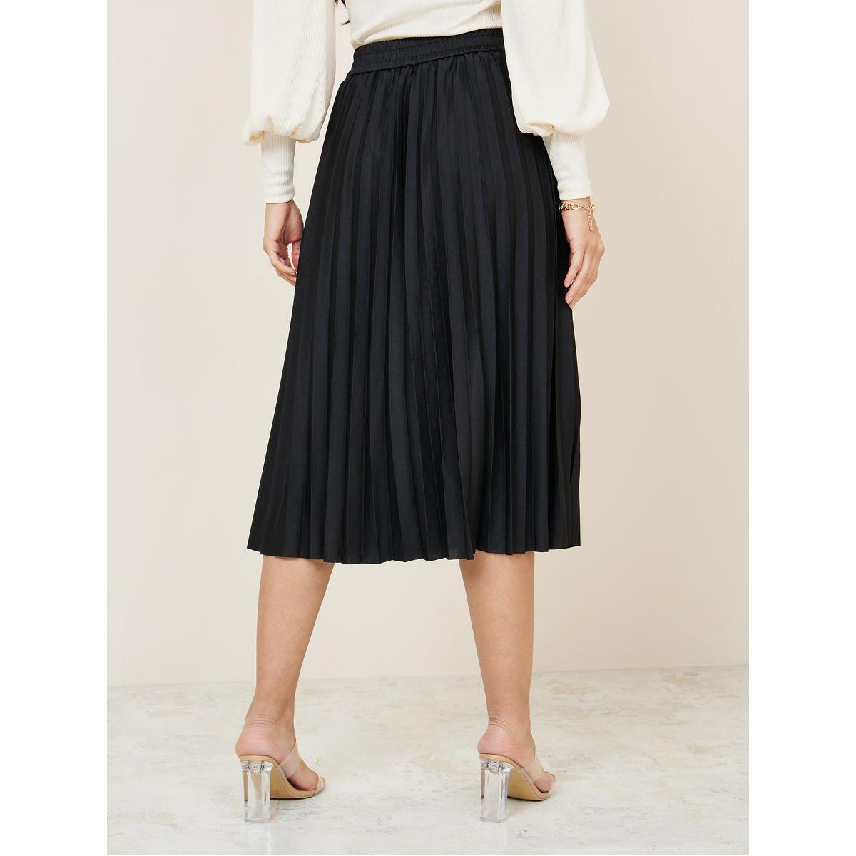Styli Elastic Waistband Pleated Midi Skirt-women-clothing-bottoms-skirts-image-4