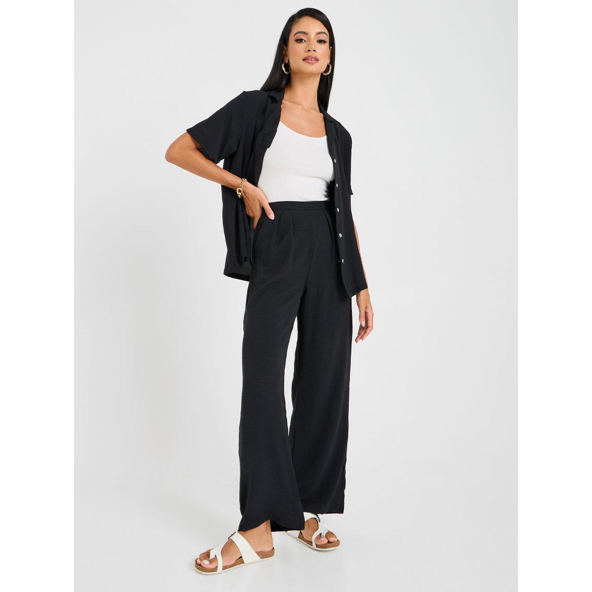 Styli Longline Resort Shirt & Wide Leg Trouser Co-Ord Set-women-clothing-coordsets-image-1