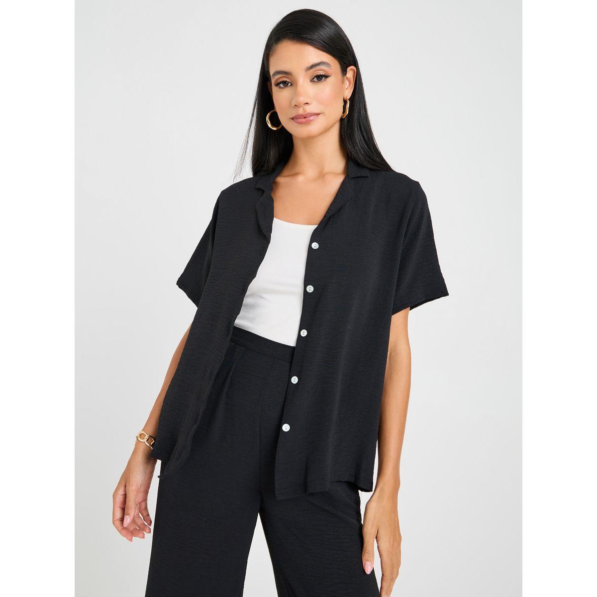 Styli Longline Resort Shirt & Wide Leg Trouser Co-Ord Set-women-clothing-coordsets-image-2