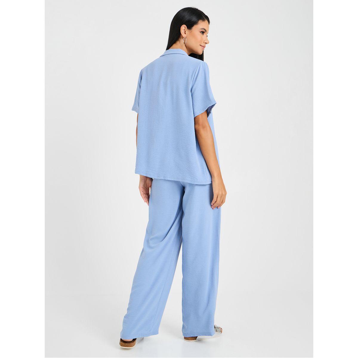 Styli Longline Resort Shirt & Wide Leg Trouser Co-Ord Set-women-clothing-coordsets-image-8