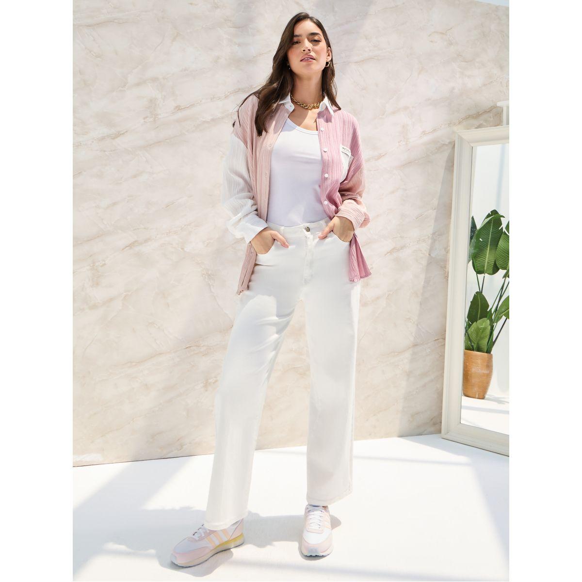 Styli Elevate Drop Shoulder Textured Oversized Shirt-women-clothing-shirtsandblouses-shirts-image-2