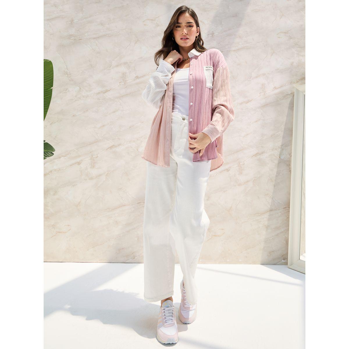 Styli Elevate Drop Shoulder Textured Oversized Shirt-women-clothing-shirtsandblouses-shirts-image-6