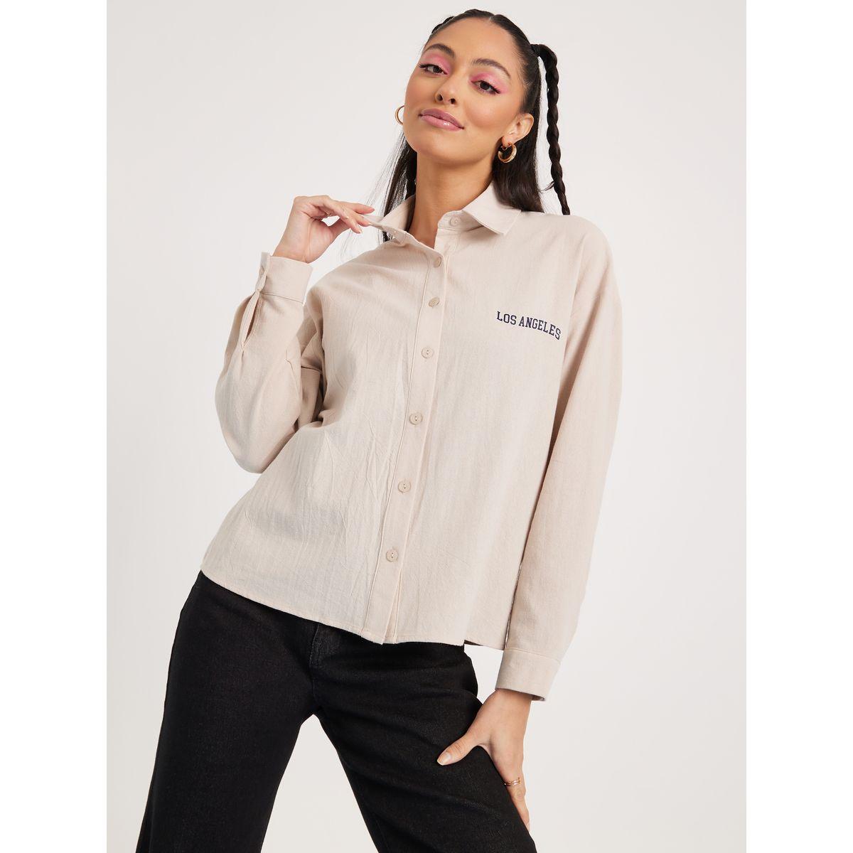 Styli Elevate Oversized Drop Shoulder Applique Badge Longline Shirt-women-clothing-shirtsandblouses-shirts-image-2