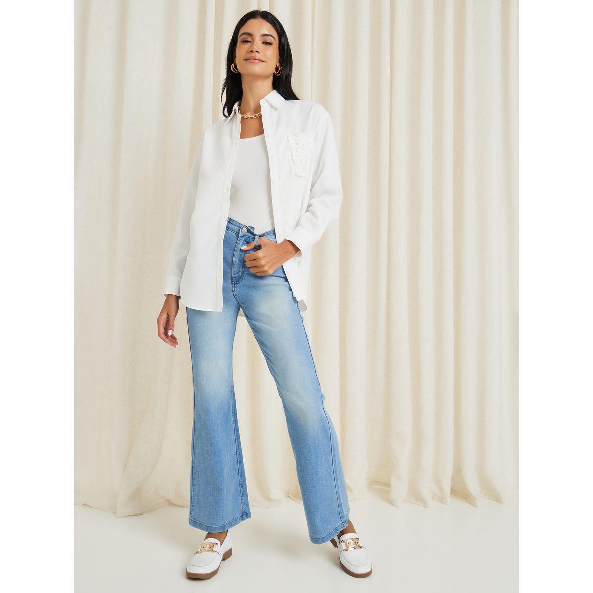 Styli Elevate Oversized Shirt With Schiffli Front Pocket-women-clothing-shirtsandblouses-shirts-image-2
