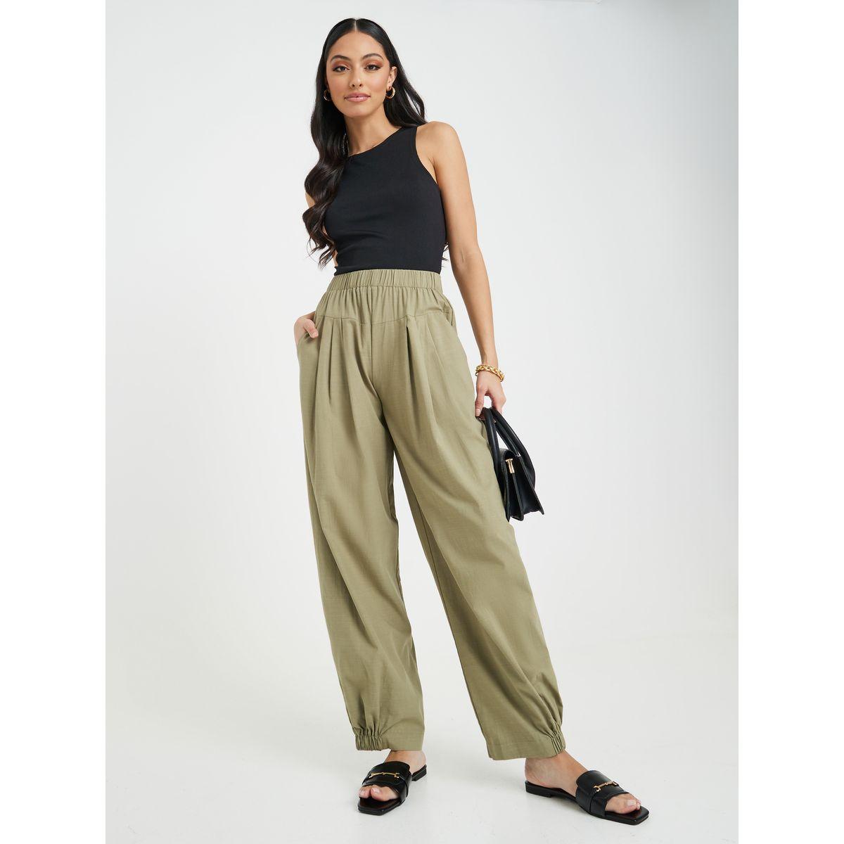 بنطال بارجل واسعة وخصر مطاطي-women-clothing-bottoms-trousers-image-2