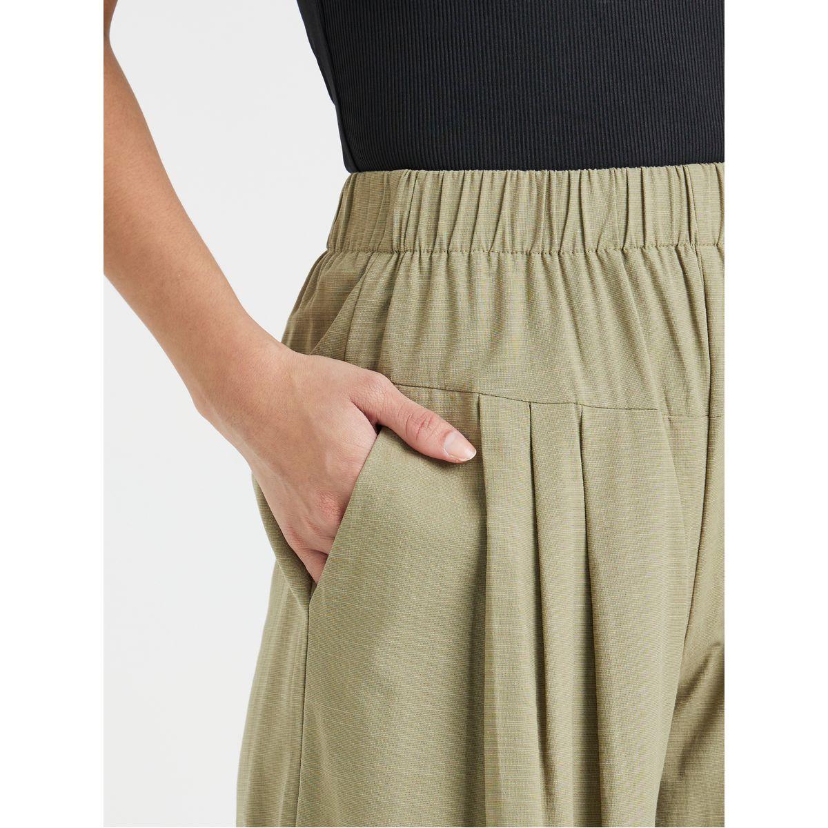 بنطال بارجل واسعة وخصر مطاطي-women-clothing-bottoms-trousers-image-3