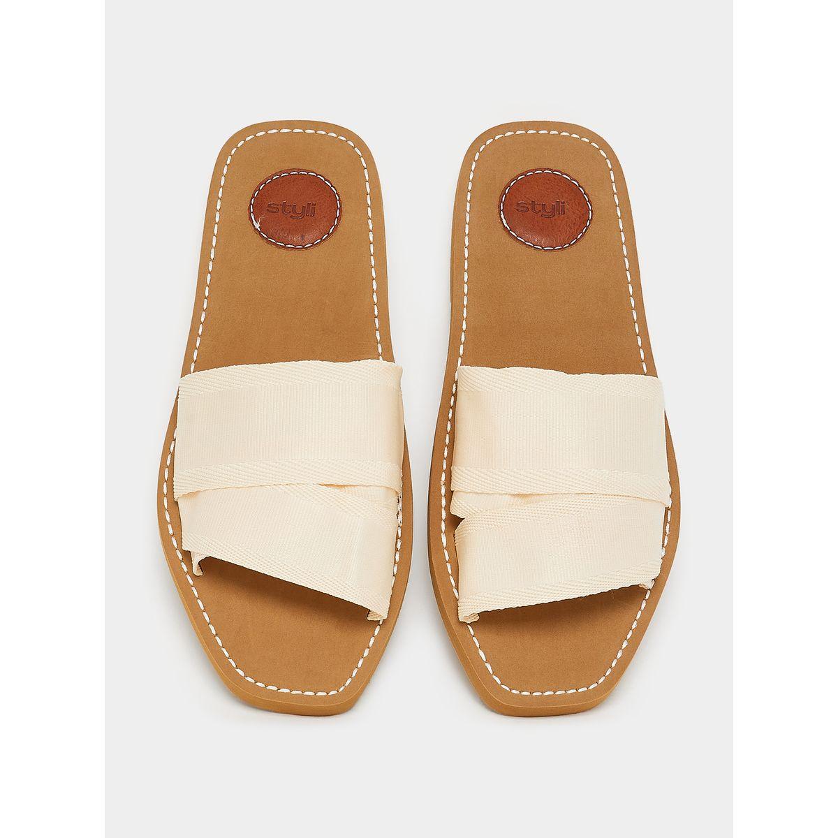 Styli Cross Strap Flat Sandals-women-shoes-sandals-flats-image-5