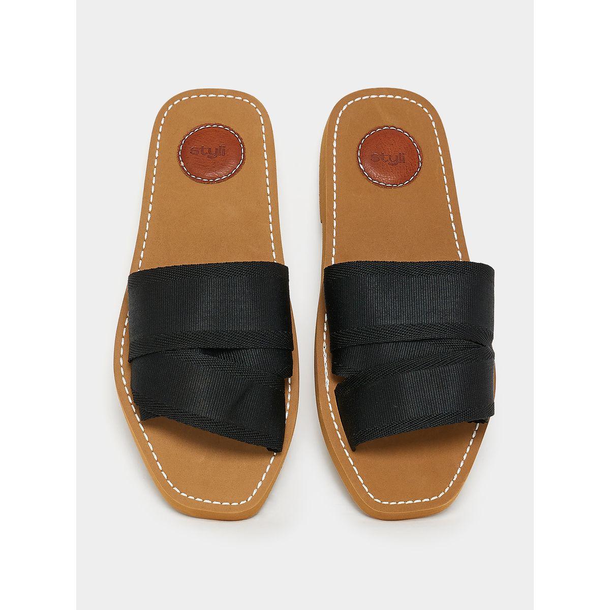 Styli Cross Strap Flat Sandals-women-shoes-sandals-flats-image-4