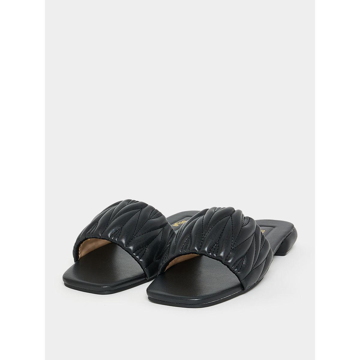 Styli Quilted Frill Strap Heel Sandals-women-shoes-heels-image-2
