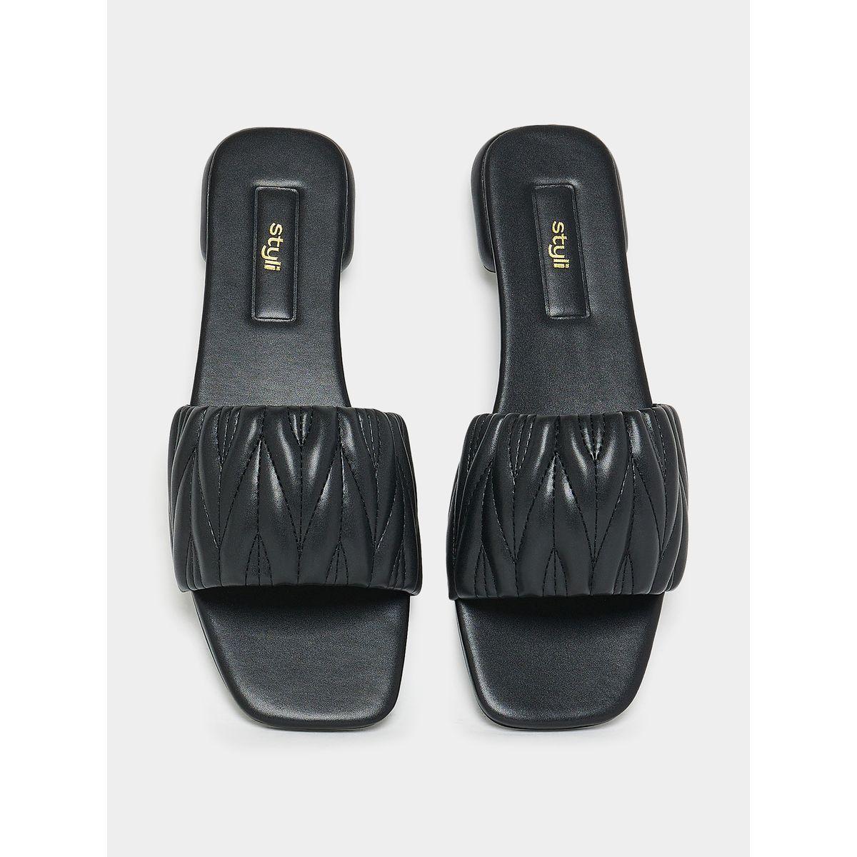Styli Quilted Frill Strap Heel Sandals-women-shoes-heels-image-4