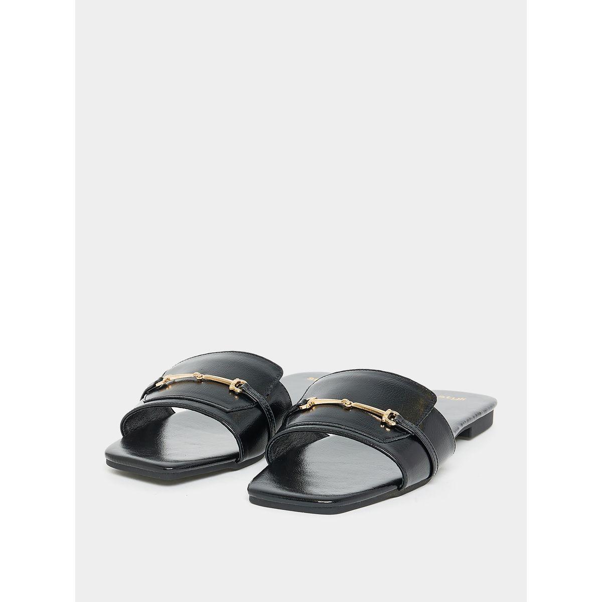 Styli Chain Accent Strap Flat Sandals-women-shoes-sandals-flats-image-3