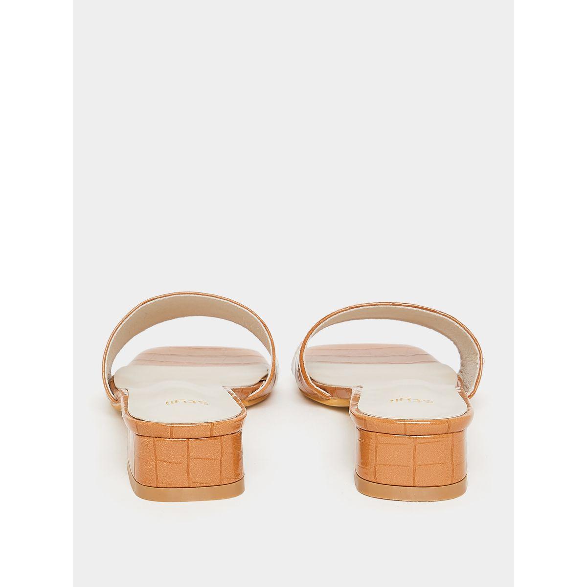 Styli Textured Block Heel Sandals-women-shoes-heels-image-4