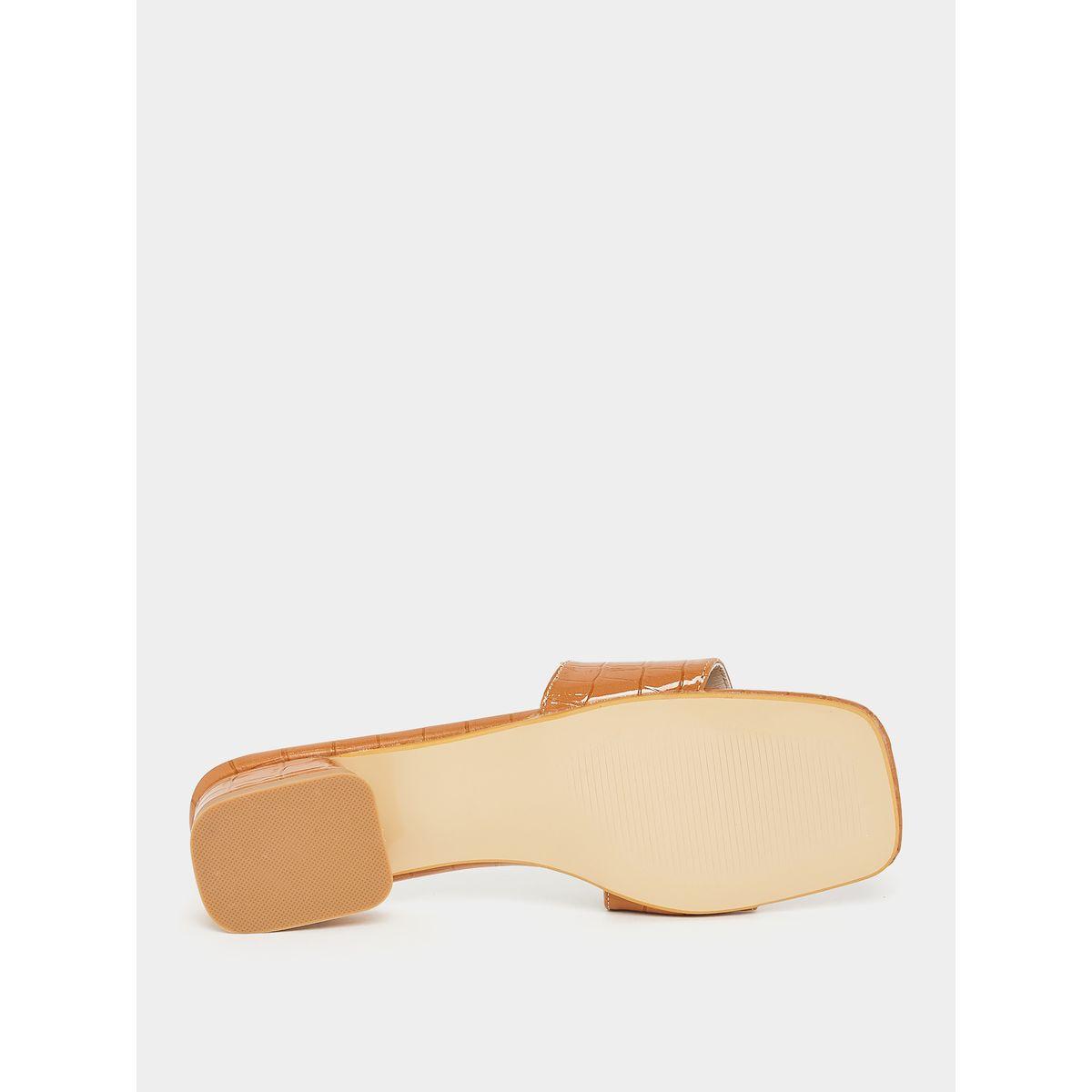 Styli Textured Block Heel Sandals-women-shoes-heels-image-7