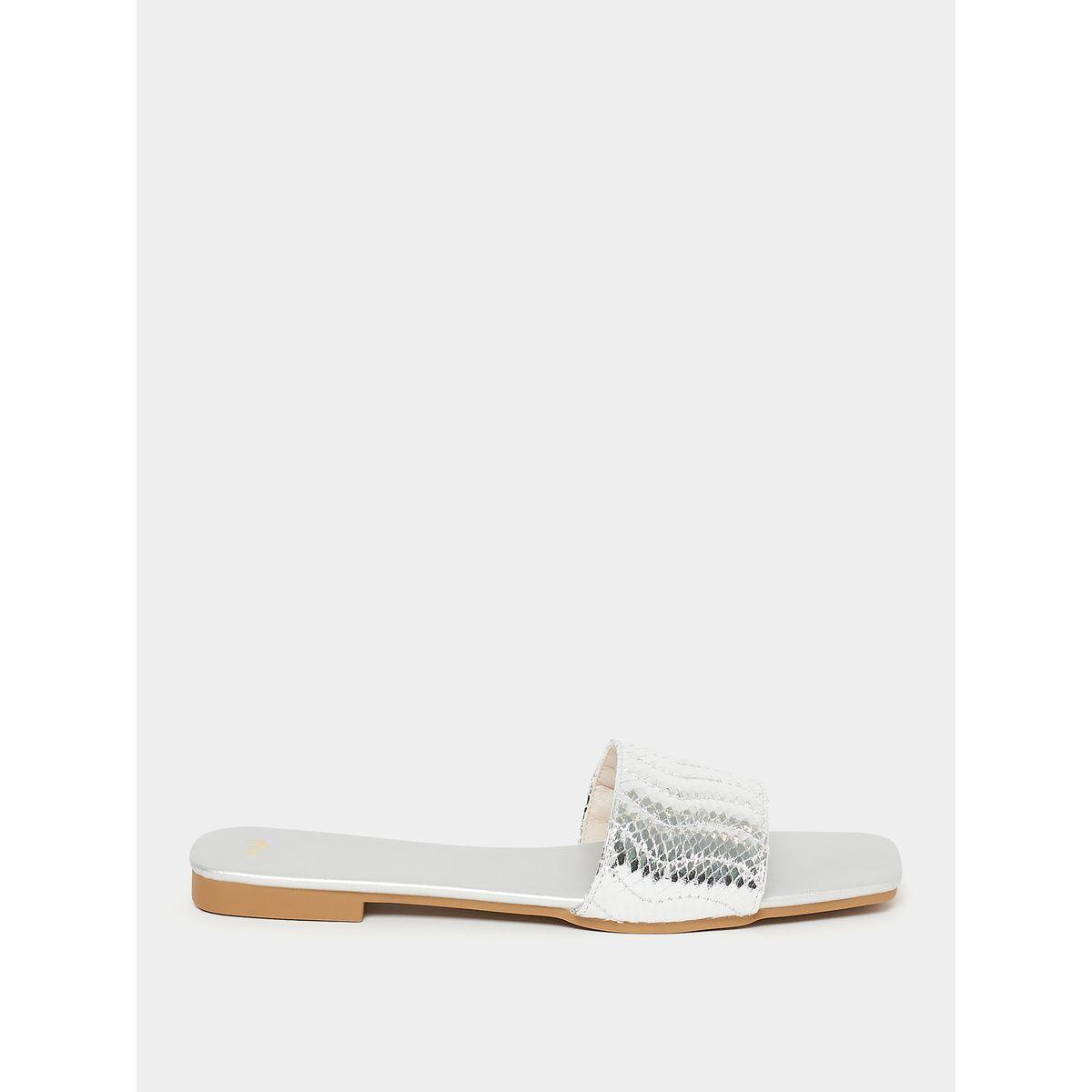 Styli Textured Strap Flat Sandals-women-shoes-sandals-flats-image-1