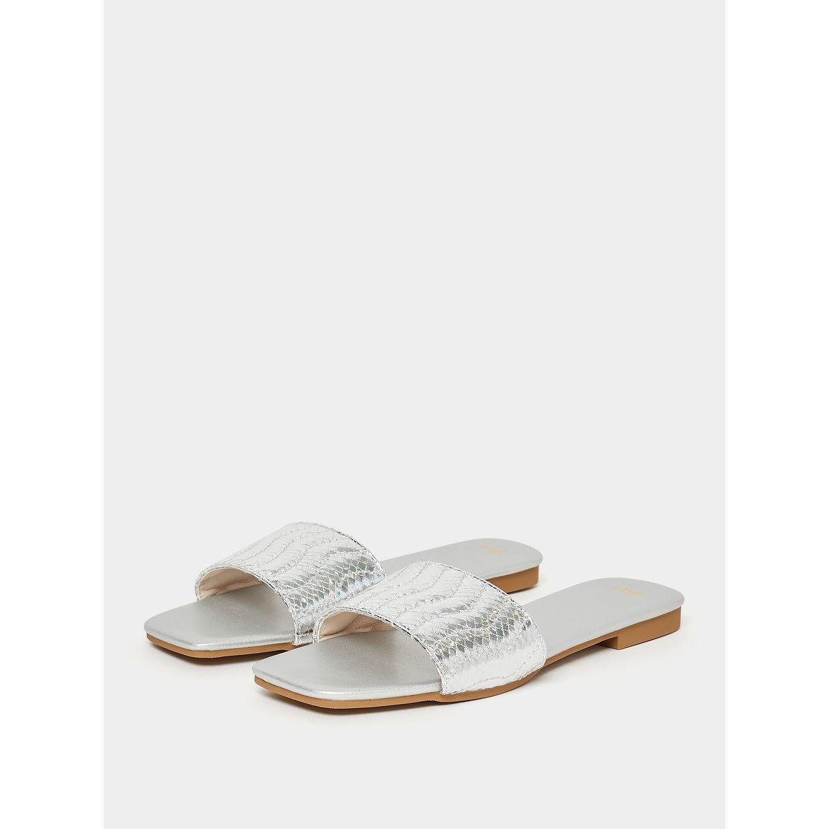 Styli Textured Strap Flat Sandals-women-shoes-sandals-flats-image-2