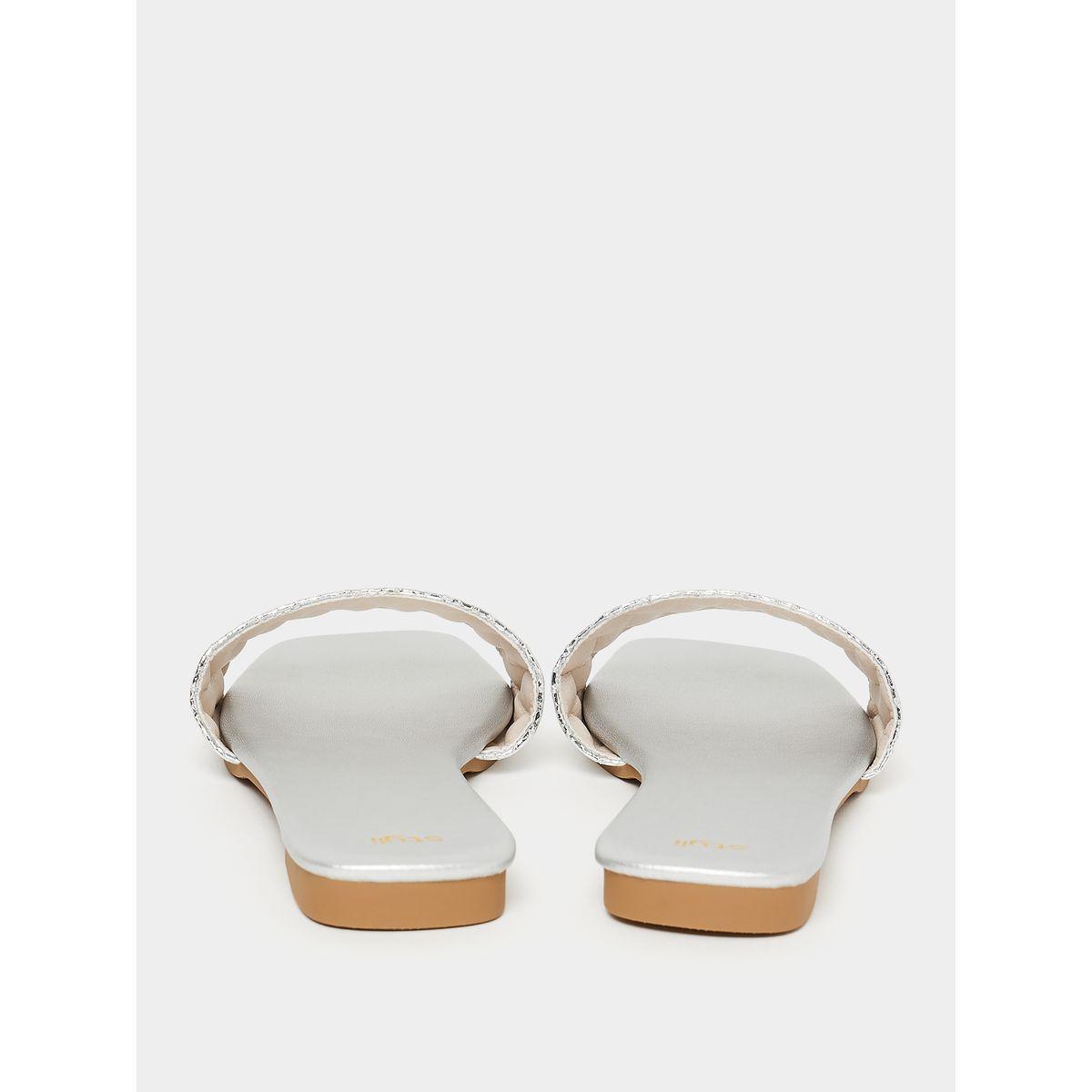 Styli Textured Strap Flat Sandals-women-shoes-sandals-flats-image-3