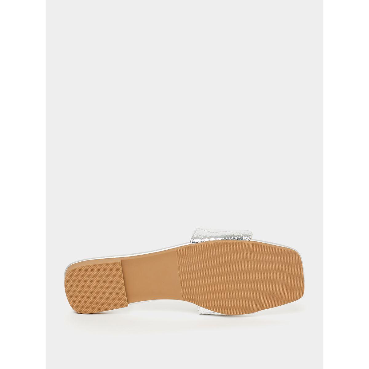 Styli Textured Strap Flat Sandals-women-shoes-sandals-flats-image-6