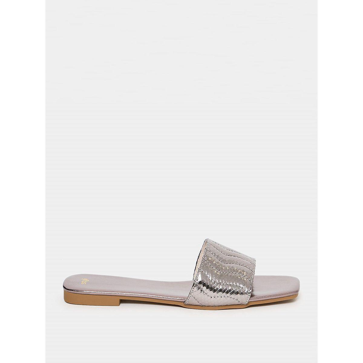 Styli Snake Texture Strap Flat Sandal-women-shoes-sandals-flats-image-2