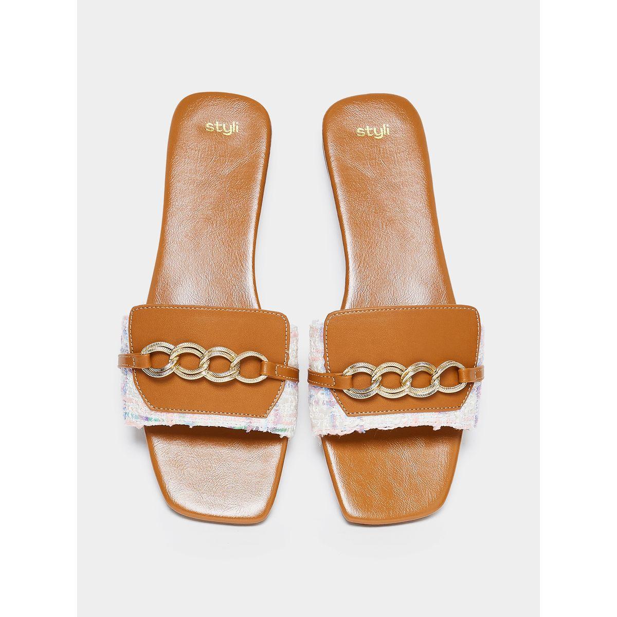 صندل فلات بسير مزين بحلية-women-shoes-sandals-flats-image-3