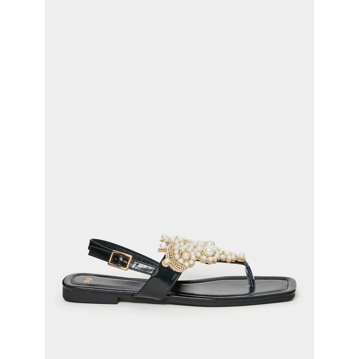 Styli Embellished Pointed Toe Flat Sandal-women-shoes-sandals-flats-image-2