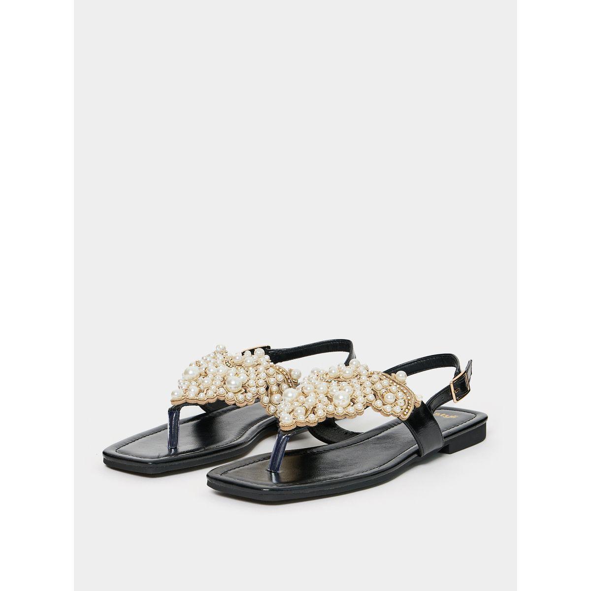 Styli Embellished Pointed Toe Flat Sandal-women-shoes-sandals-flats-image-3