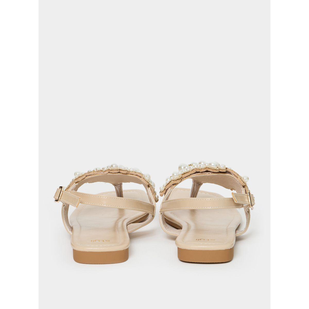 صندل فلات مزين بلؤلؤ صناعي-women-shoes-sandals-flats-image-4