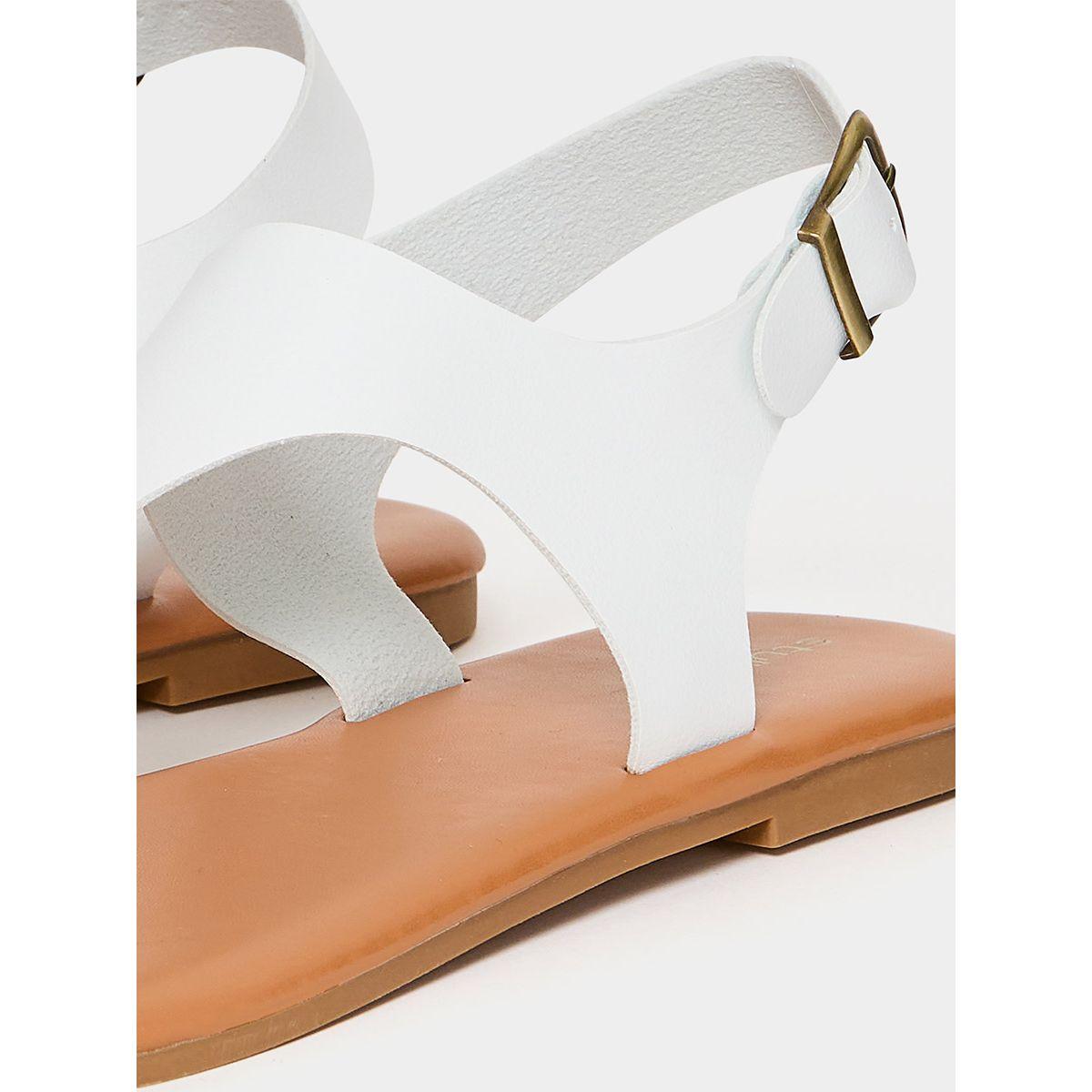Styli Solid Toe Detail Flat Sandal-women-shoes-sandals-flats-image-6
