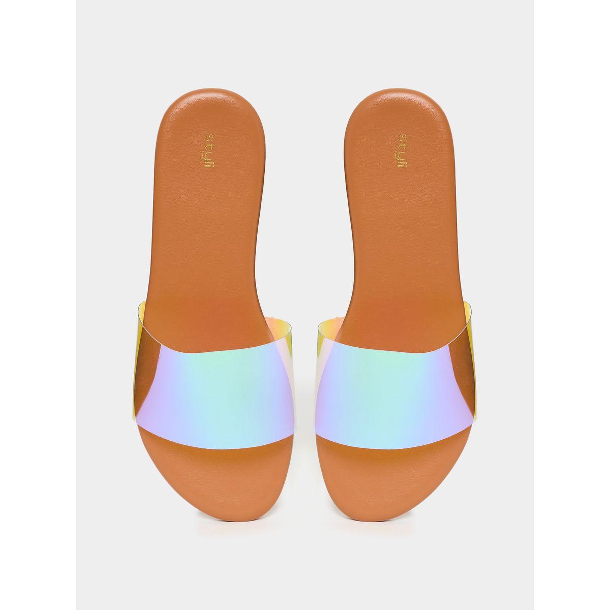 Styli Iridescent Strap Flat Sandal-women-shoes-sandals-flats-image-5