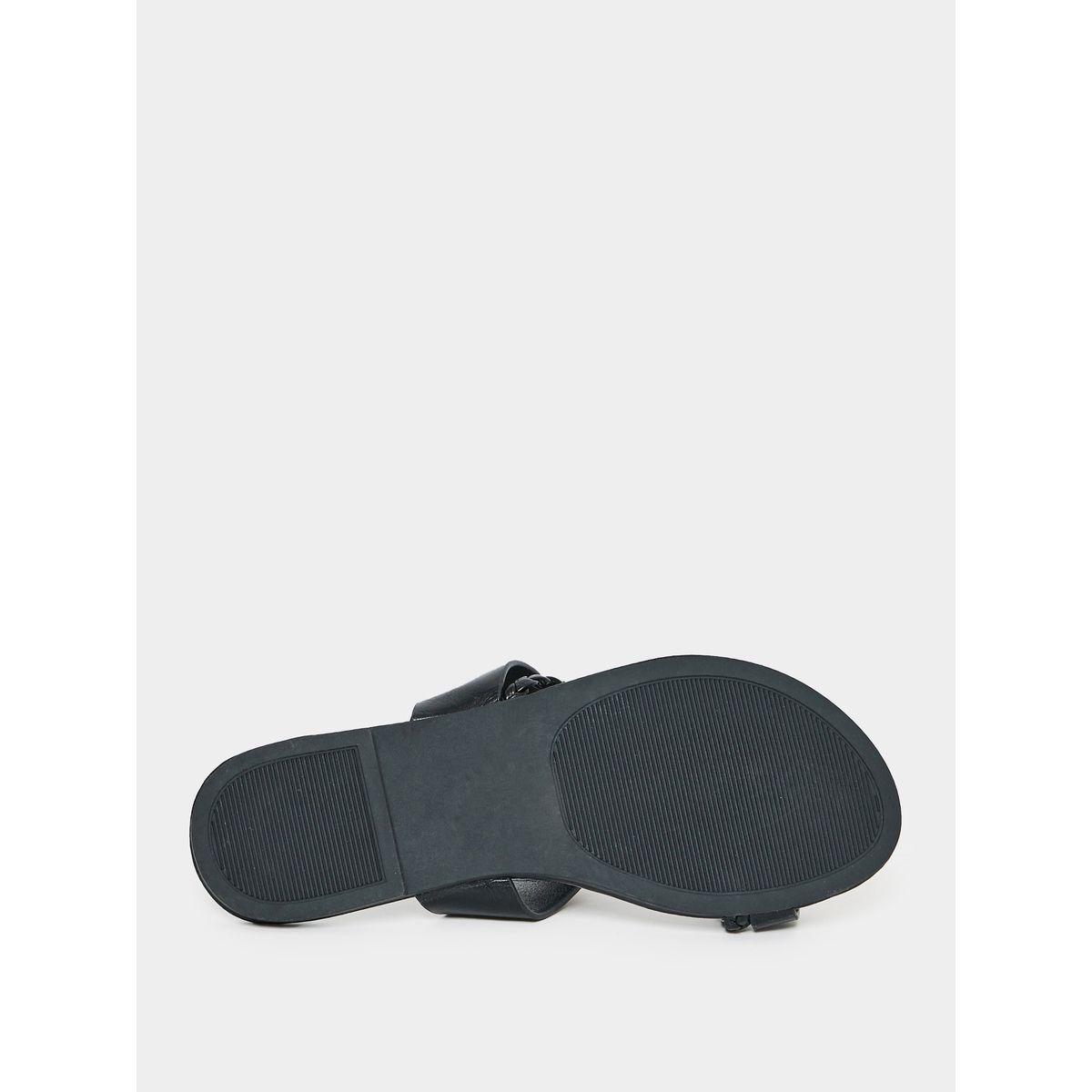 Styli Solid Round Toe Braided Strap Detail Flat Sandal-women-shoes-sandals-flats-image-6