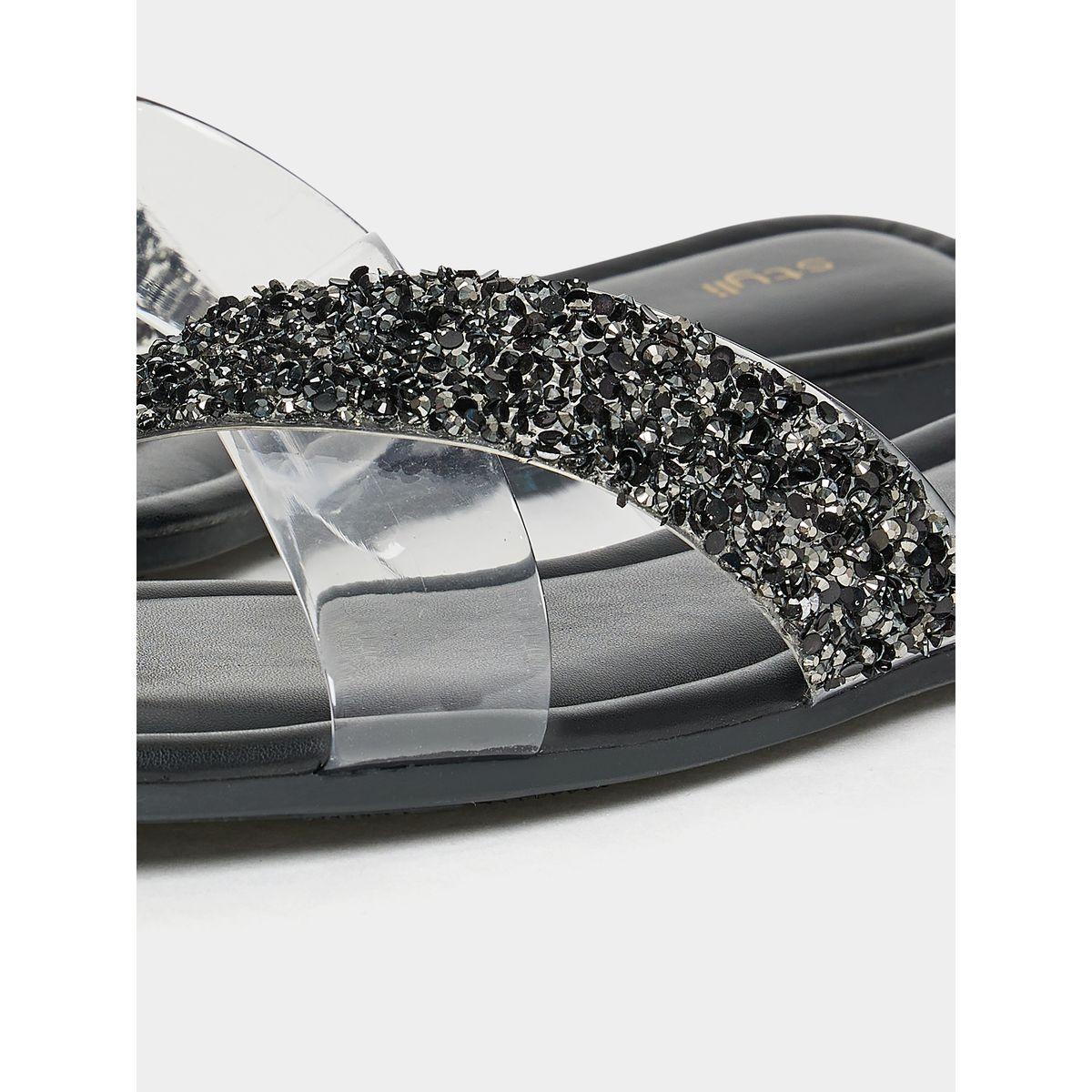 Styli Embellished Cross Strap Flat Sandals-women-shoes-sandals-flats-image-6