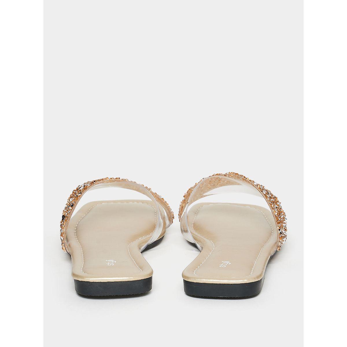 Styli Embellished Cross Strap Flat Sandals-women-shoes-sandals-flats-image-4