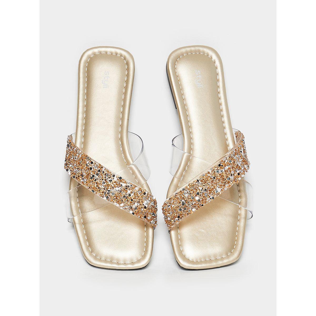 Styli Embellished Cross Strap Flat Sandals-women-shoes-sandals-flats-image-5