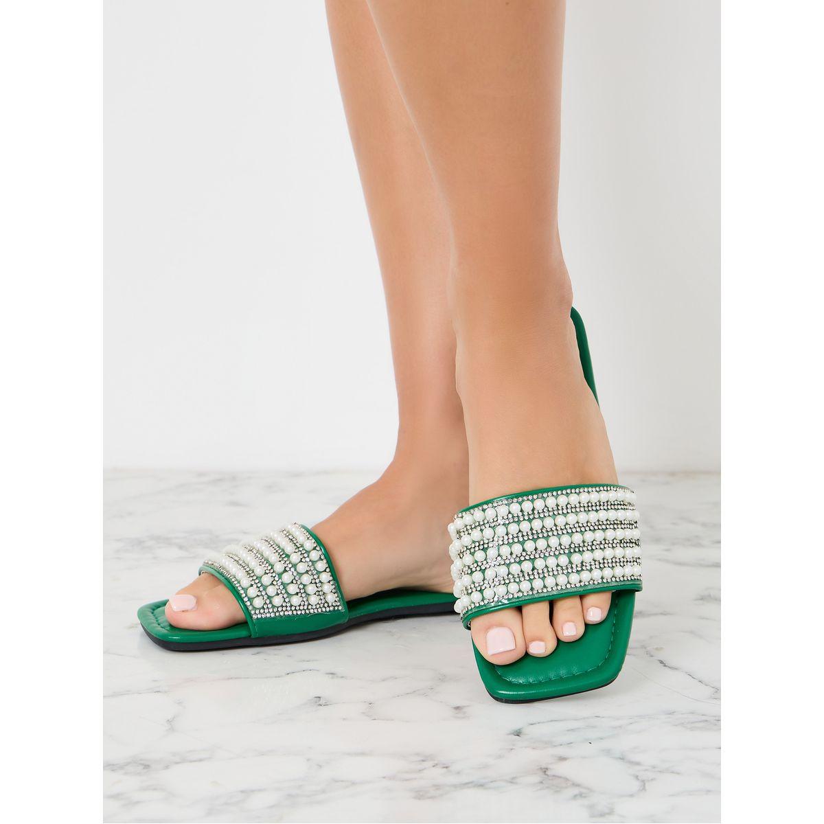 صندل فلات بسير منمق باللؤلؤ-women-shoes-sandals-flats-image-7
