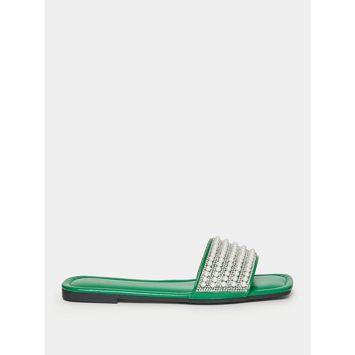صندل فلات بسير منمق باللؤلؤ-women-shoes-sandals-flats-image-6