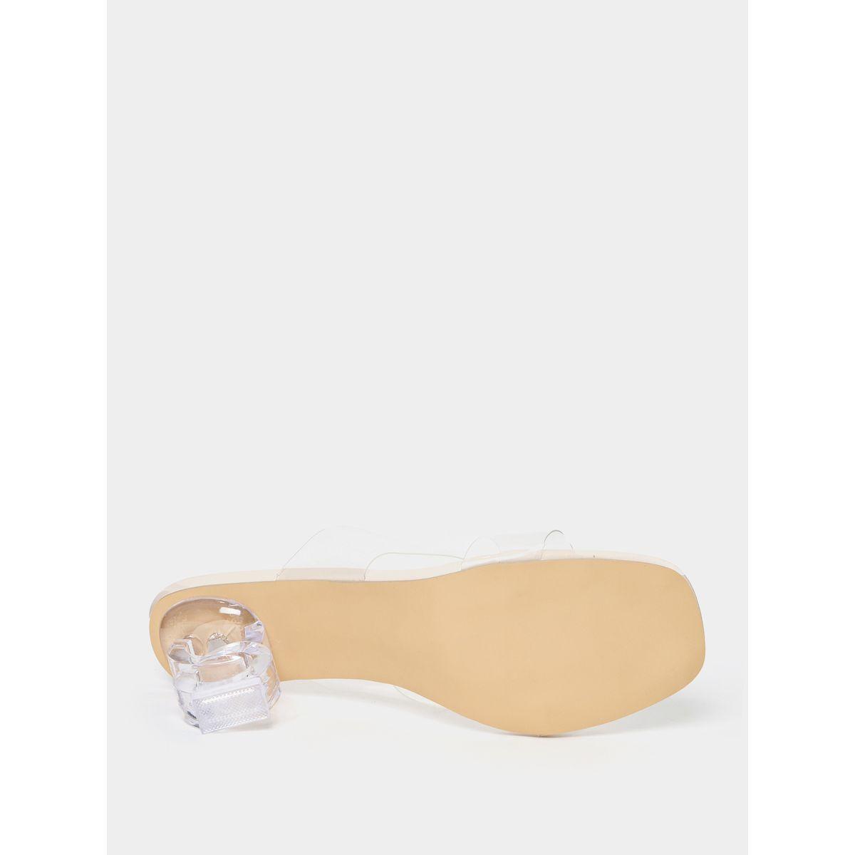 Styli Solid Transparent Double Band Heel Sandals-women-shoes-heels-image-7