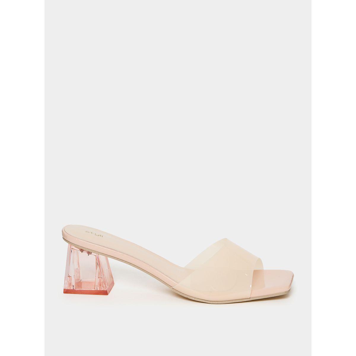 Styli Transparent Detail Thin Strap Block Heel Sandal-women-shoes-heels-image-2